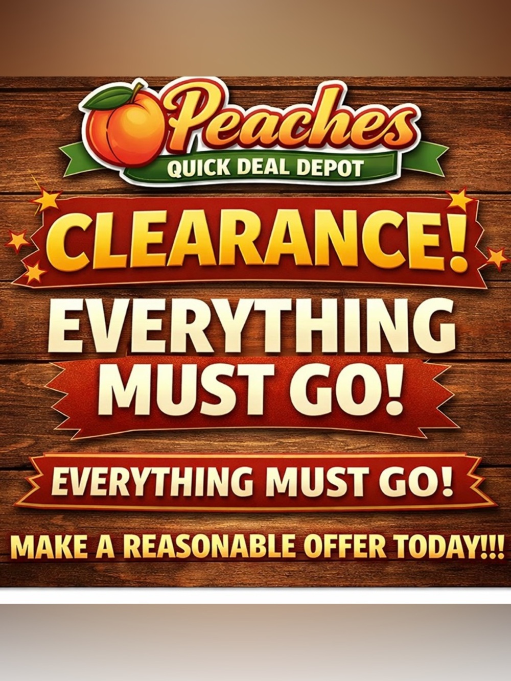 Peaches Clearance Wall Sign bundles